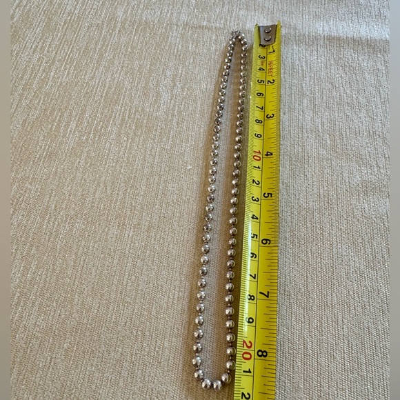 Sterling Silver 6mm Desert Pearl Style Necklace – Southwestern Pearl Style Beads - Picture 5 of 7
